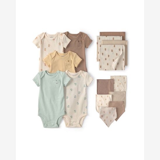 Enxoval Carter's bebê menino em algodão 15 peças - Multicor