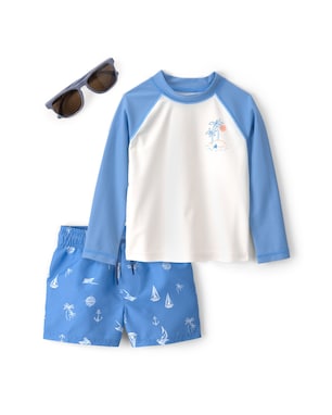 Conjunto Carter's com óculos bebê menino coqueiro 3 peças - Multicor