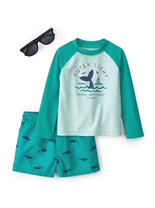 Conjunto Carter's com óculos bebê menino baleia 3 peças - Multicor