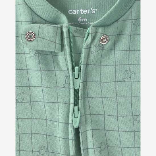 Kit macacão Carter's com pezinho bebê menino estampa animal interativo 4 peças - Multicor