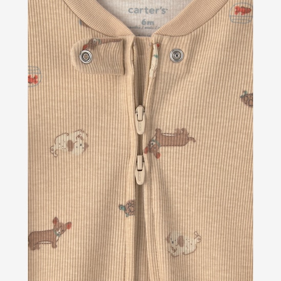 Kit macacão Carter's com pezinho bebê menino estampa animal interativo 4 peças - Multicor