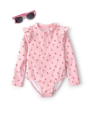 Maiô Carter's com óculos de sol infantil menina cereja - Multicor