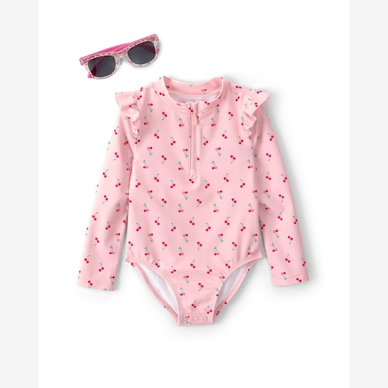 Maiô Carter's com óculos de sol infantil menina cereja - Multicor