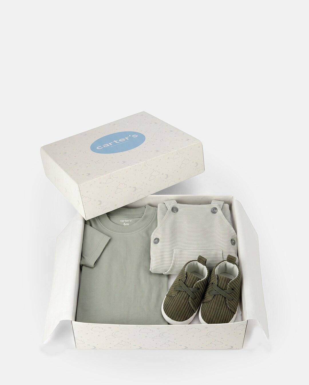 Kit Carter's jardineira com sapato bebê menino + caixa de presente P - Multicorde R$362,97 porR$ 289,9920% OFF