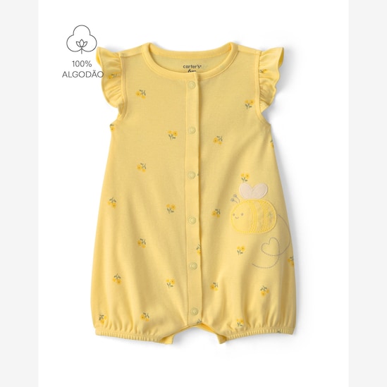 Conjunto Carter's com faixa de cabelo bebê menina floral abelha 4 peças - Multicor