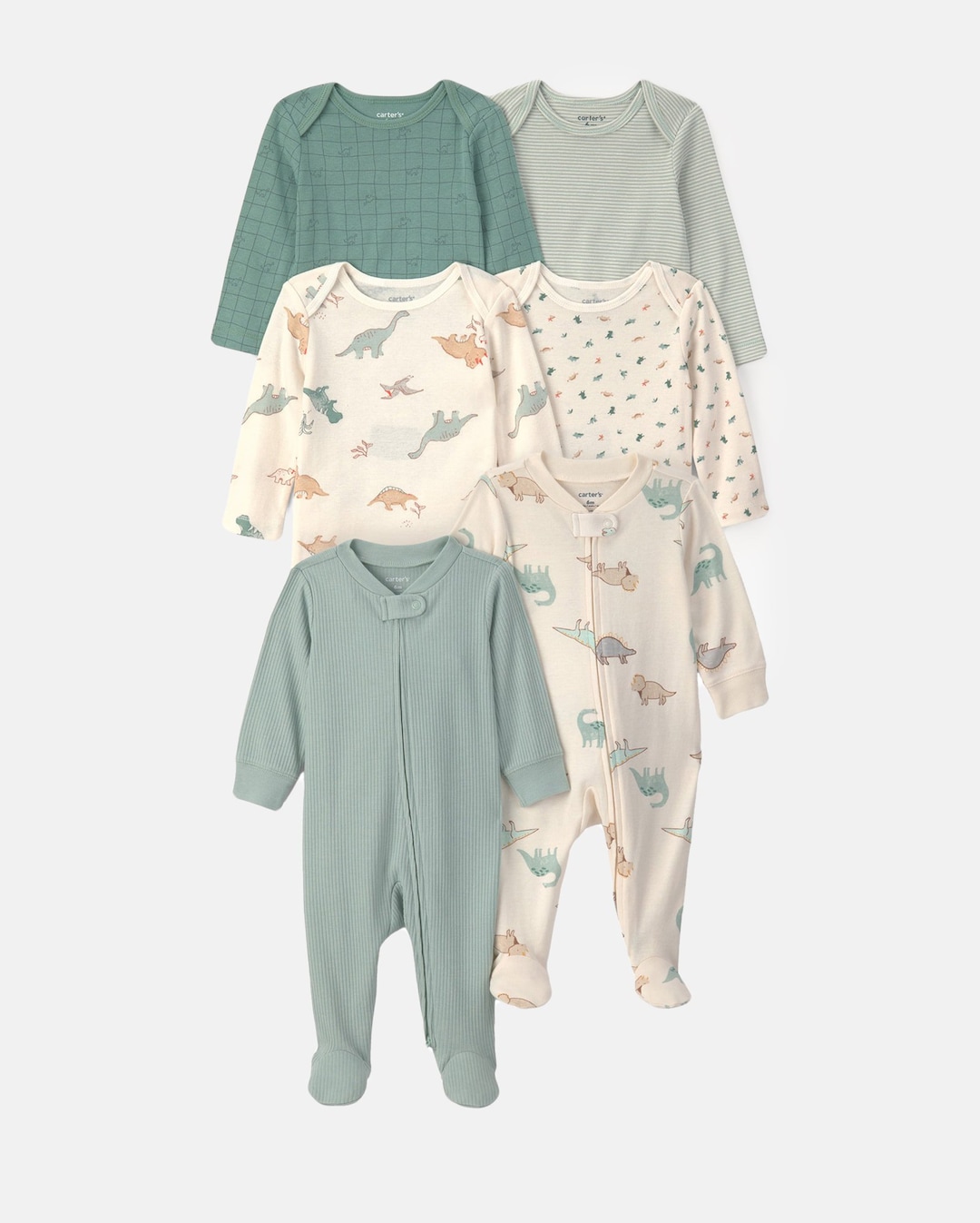Kit Carter's body + macacão com pezinho bebê menino dinossauro 6 peças - Multicorde R$399,98 porR$ 339,9915% OFF