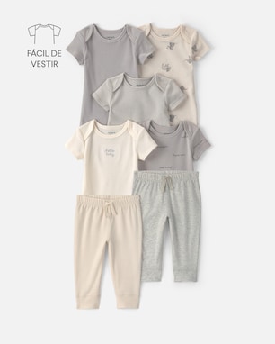 Conjunto Carter's bebê menino em algodão 7 peças - Multicor