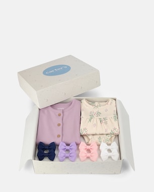 Enxoval Carter's bebê menina + caixa de presente P 10 peças - Multicor