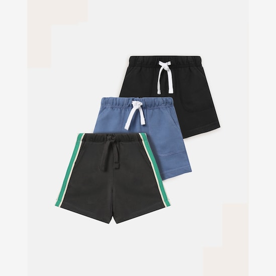 Kit bermuda Carter's com amarração infantil menino em moletom 3 peças