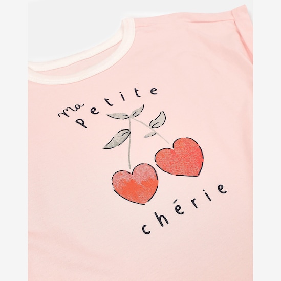 Conjunto Carter's com óculos infantil menina em algodão cereja 3 peças - Rosa Claro