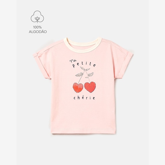 Conjunto Carter's com óculos infantil menina em algodão cereja 3 peças - Rosa Claro