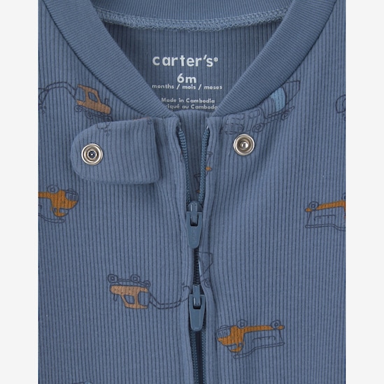 Macacão Carter's com pezinho bebê menino estampado 3 peças