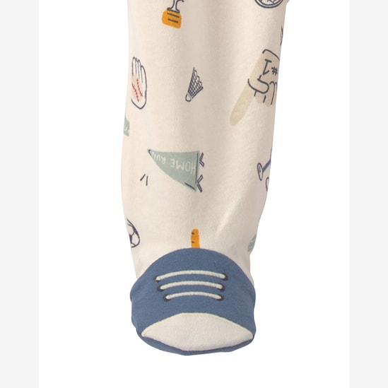 Macacão Carter's com pezinho bebê menino estampado 3 peças