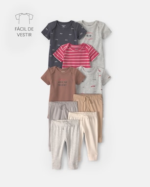Conjunto Carter's bebê menino em algodão corrida 9 peças
