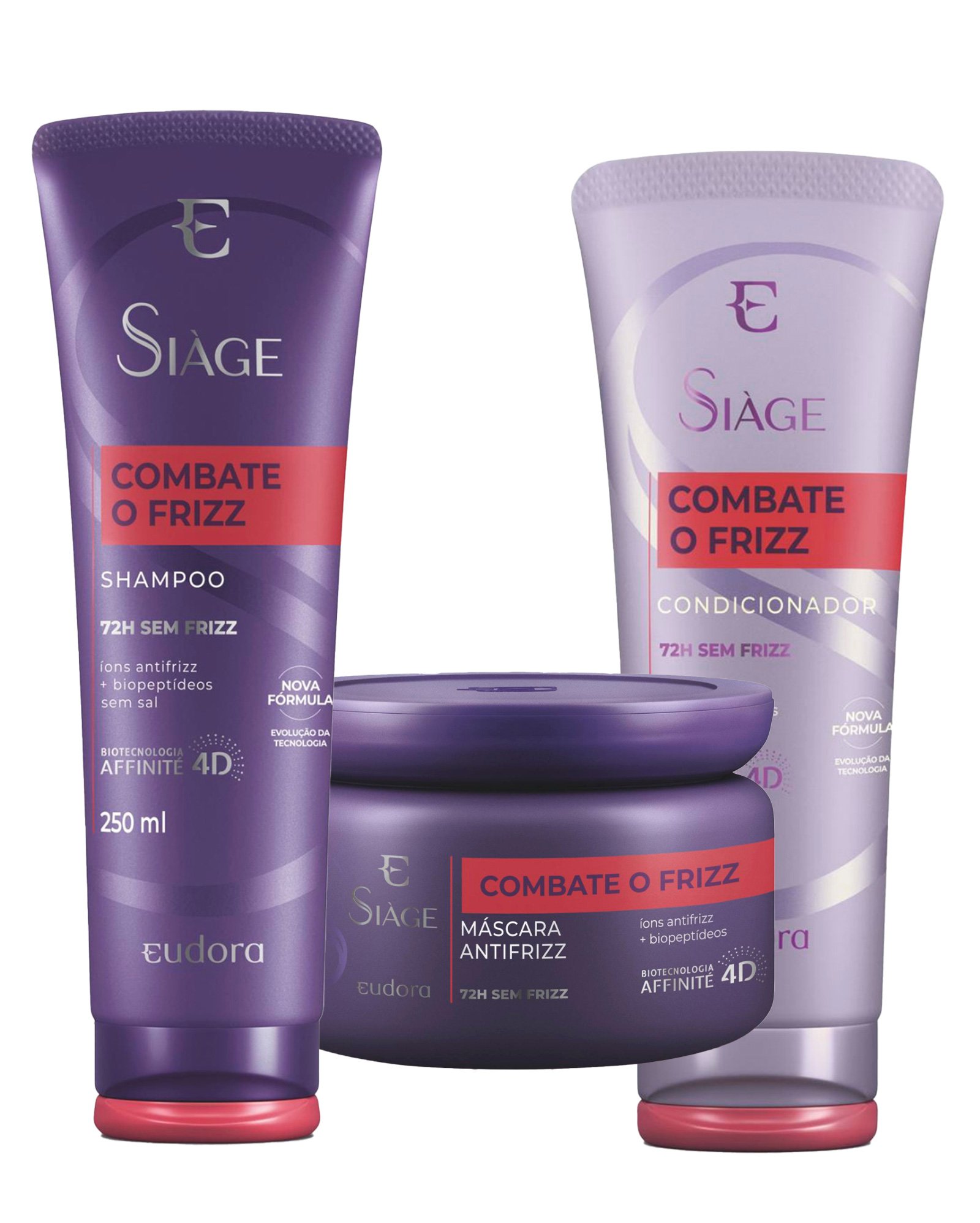 Kit shampoo 250ml + condicionador 200ml + máscara 250g combate o frizz Siáge | Eudora