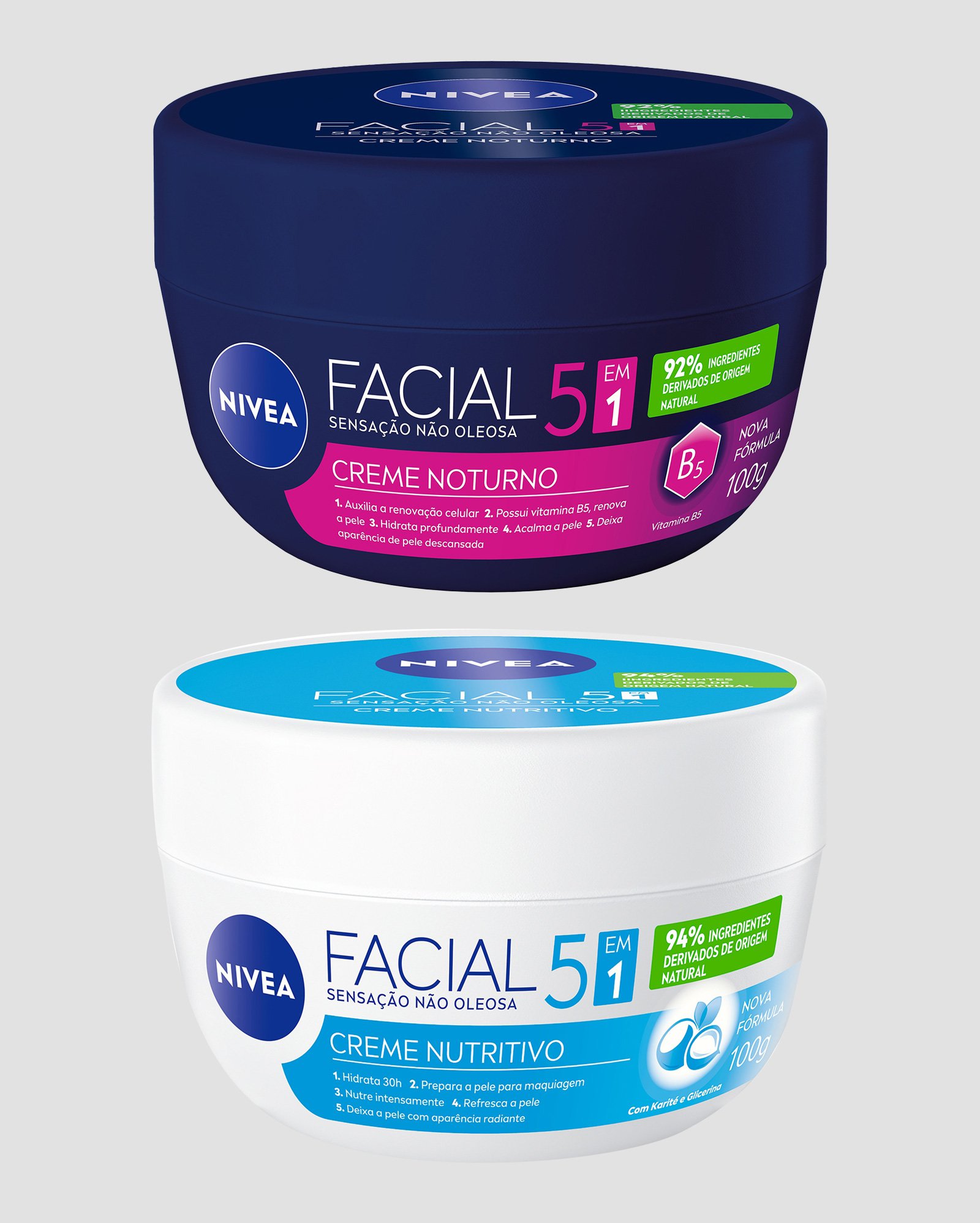 Kit creme hidratante nutritivo 100g + creme hidratante noturno 100g | Nivea