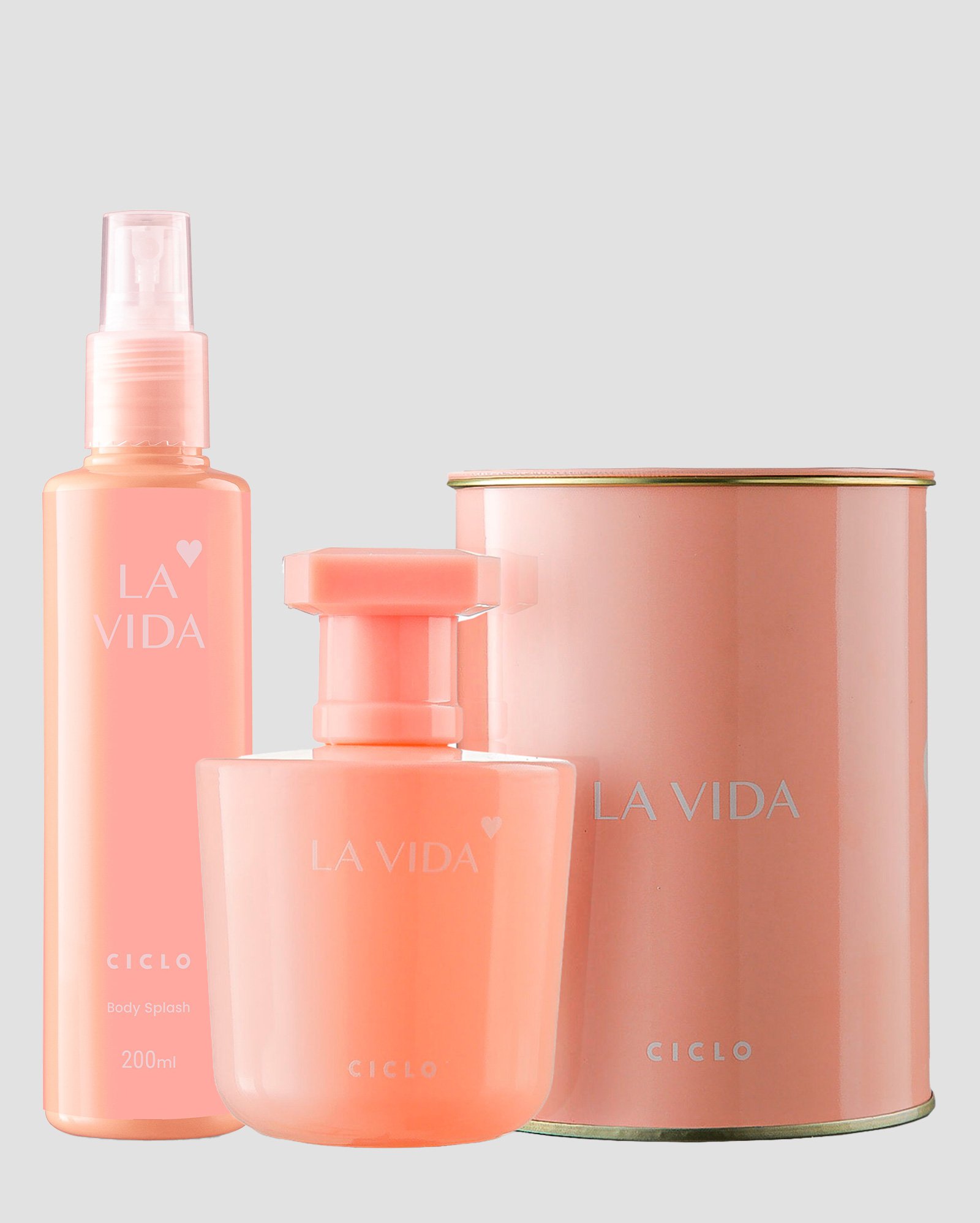 Kit feminino deo colônia 100ml + body splash La Vida 200ml | Ciclo