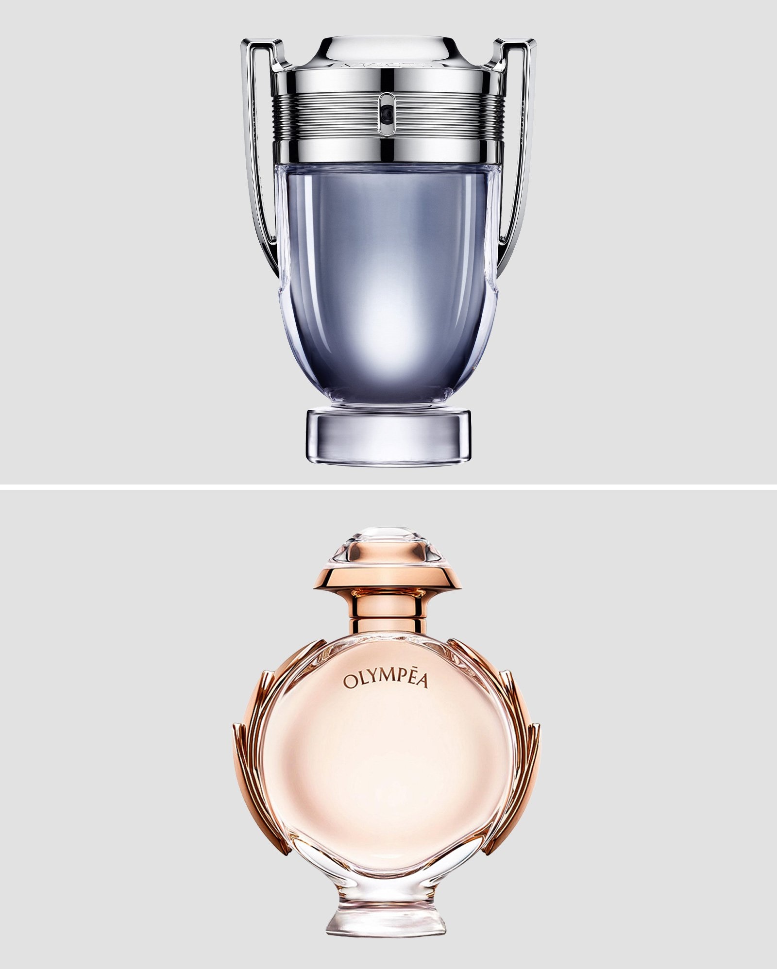 Kit perfumes feminino Olympéa edp 50ml + masculino Invictus edt 50ml | Rabanne