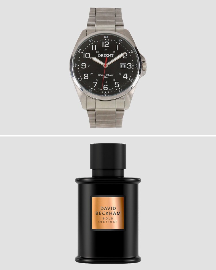 Riachuelo Kit perfume masculino Bold Instict edp 50ml relógio