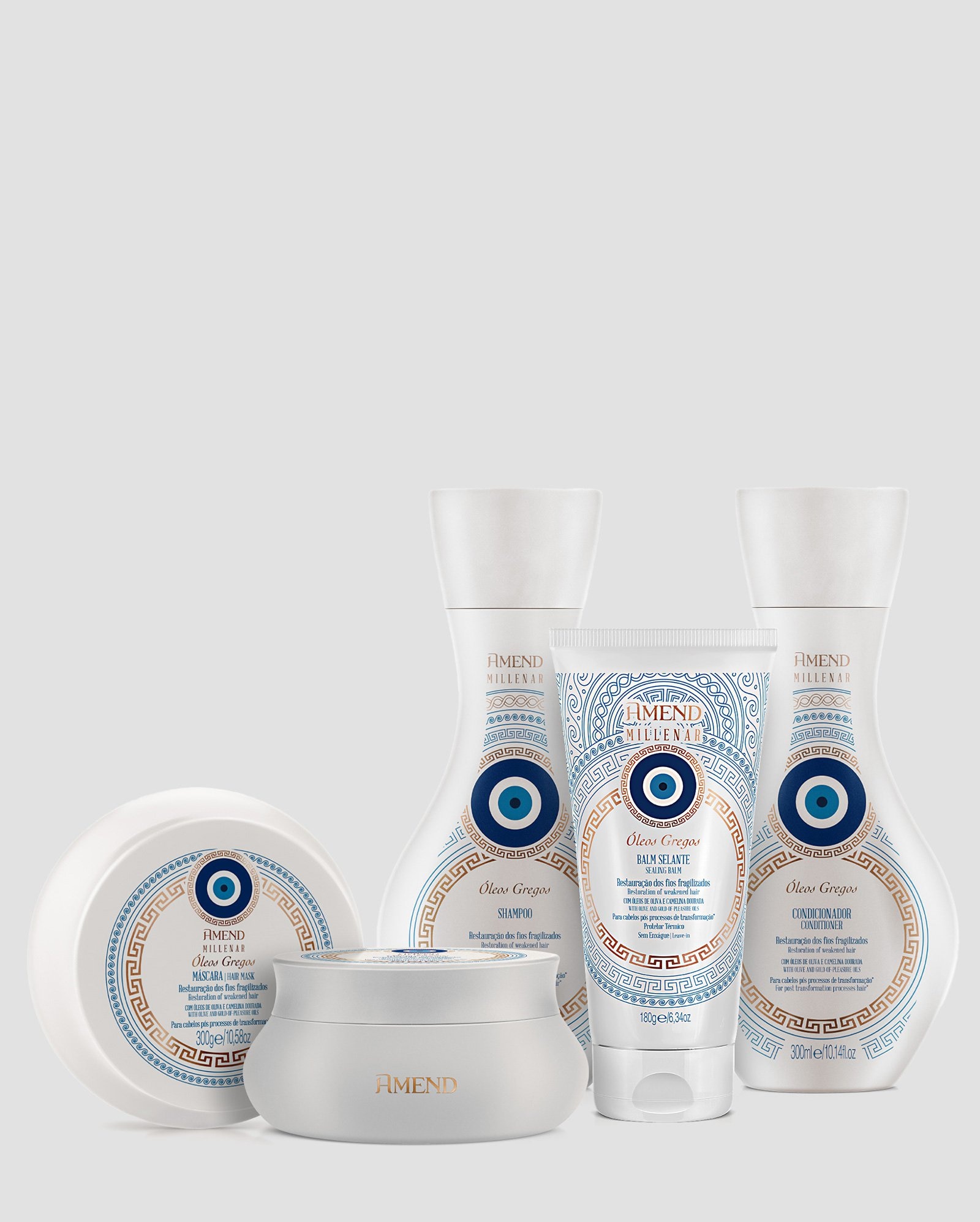 Kit shampoo Millenar 300ml + condicionador 300ml + máscara 300g + leave-in balm 180g | Amend