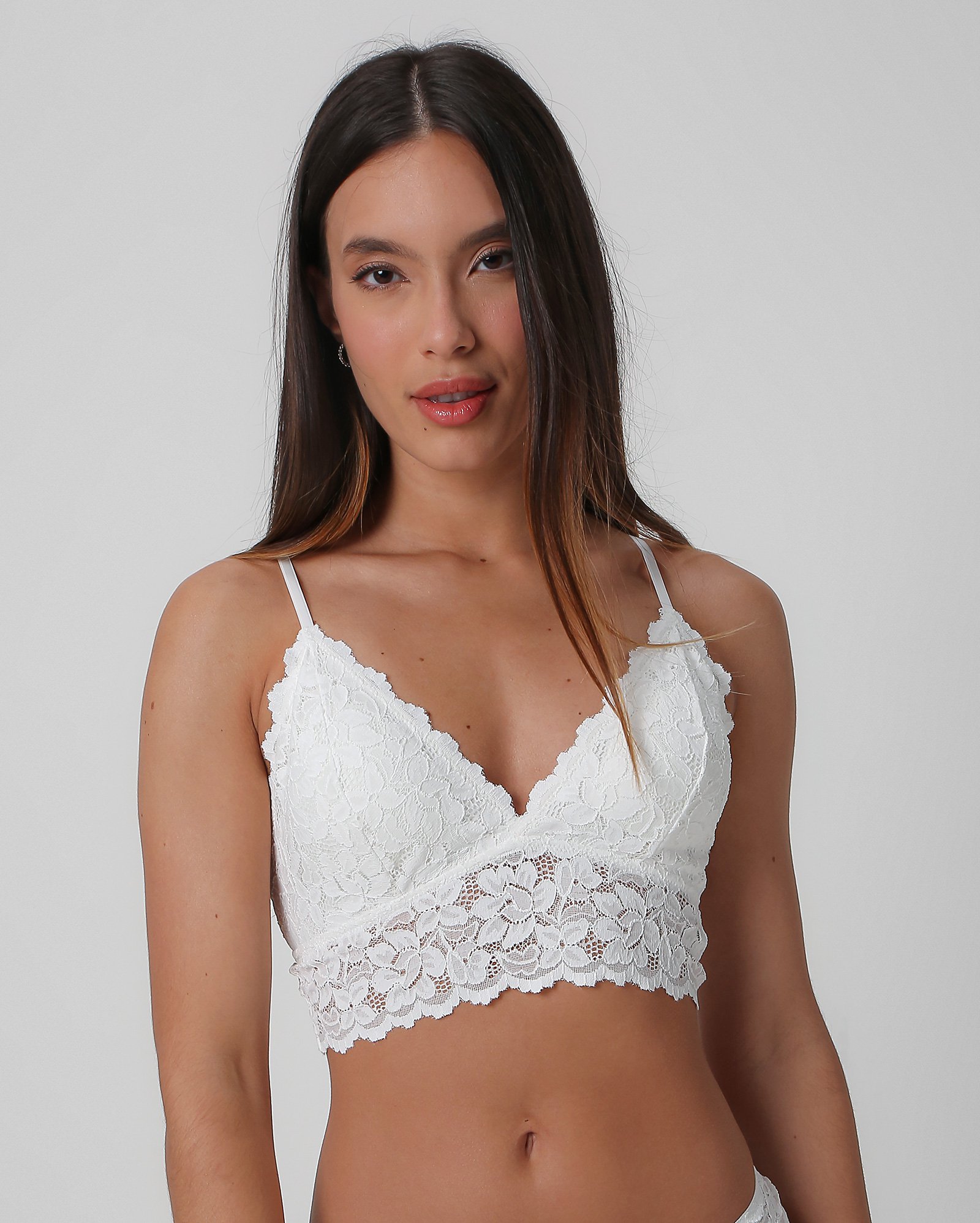 Kit sutiã top 2 peças alongado de renda multicor | Riachuelo