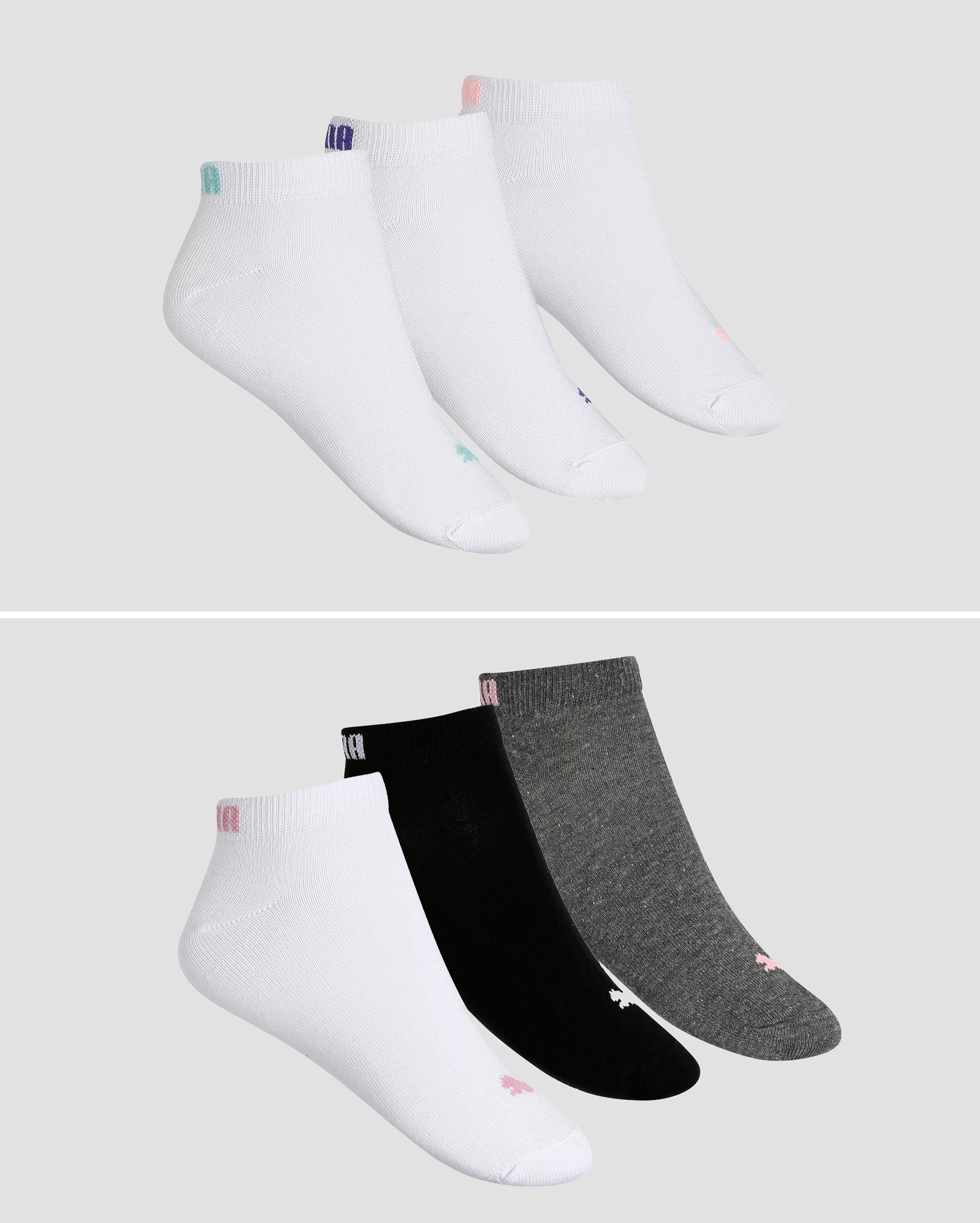 Kit meia feminina 6 pares sapatilha multicor | Puma