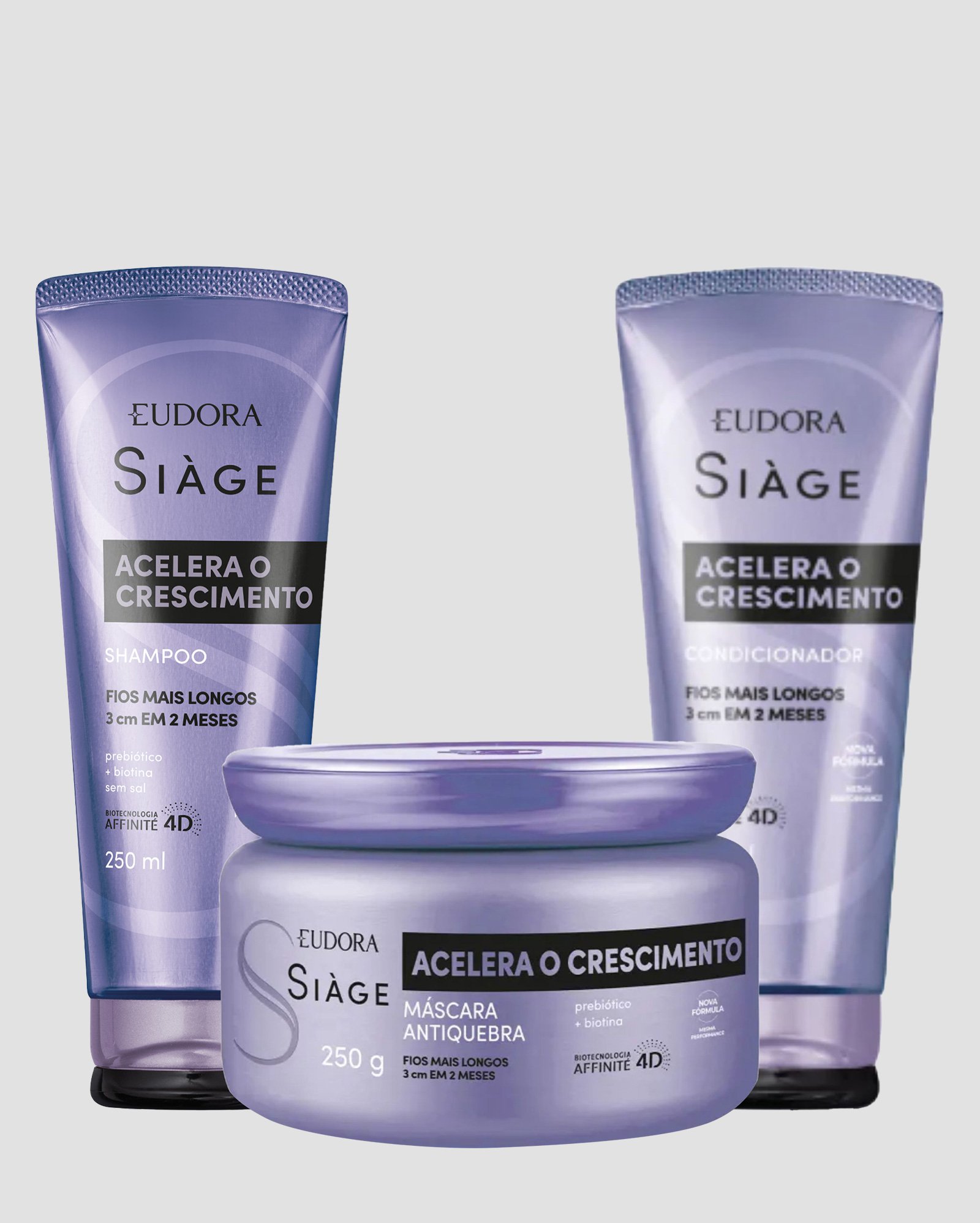 Kit shampoo acelera o crescimento Siàge 250ml + condicionador 200ml + máscara capilar 250g | Eudora