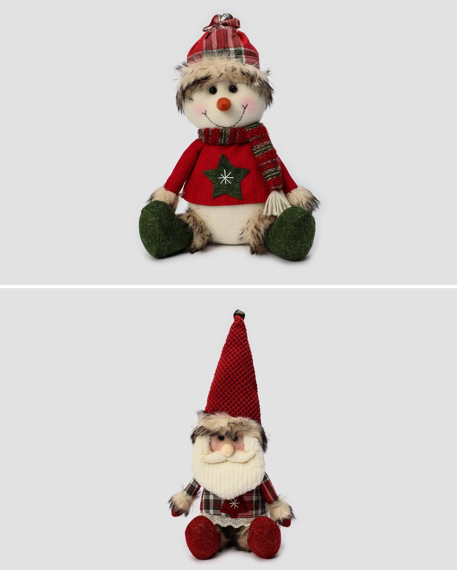 Kit boneco de neve 42cm + boneco Papai Noel com sino 45cm multicor | Casa Riachuelo