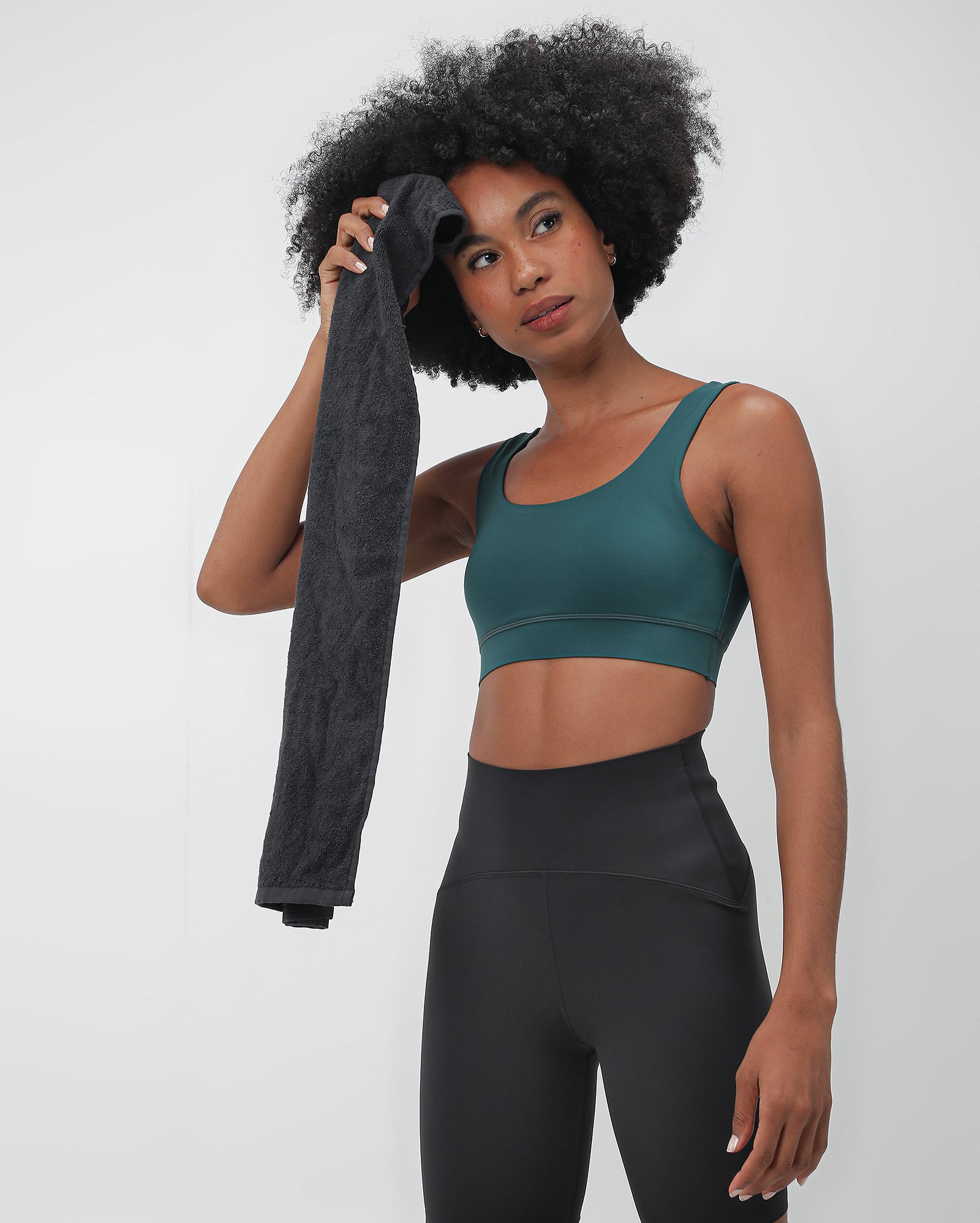 Kit conjunto feminino de treino poliamida superfit média sustentação verde | BodyWork by Riachuelo