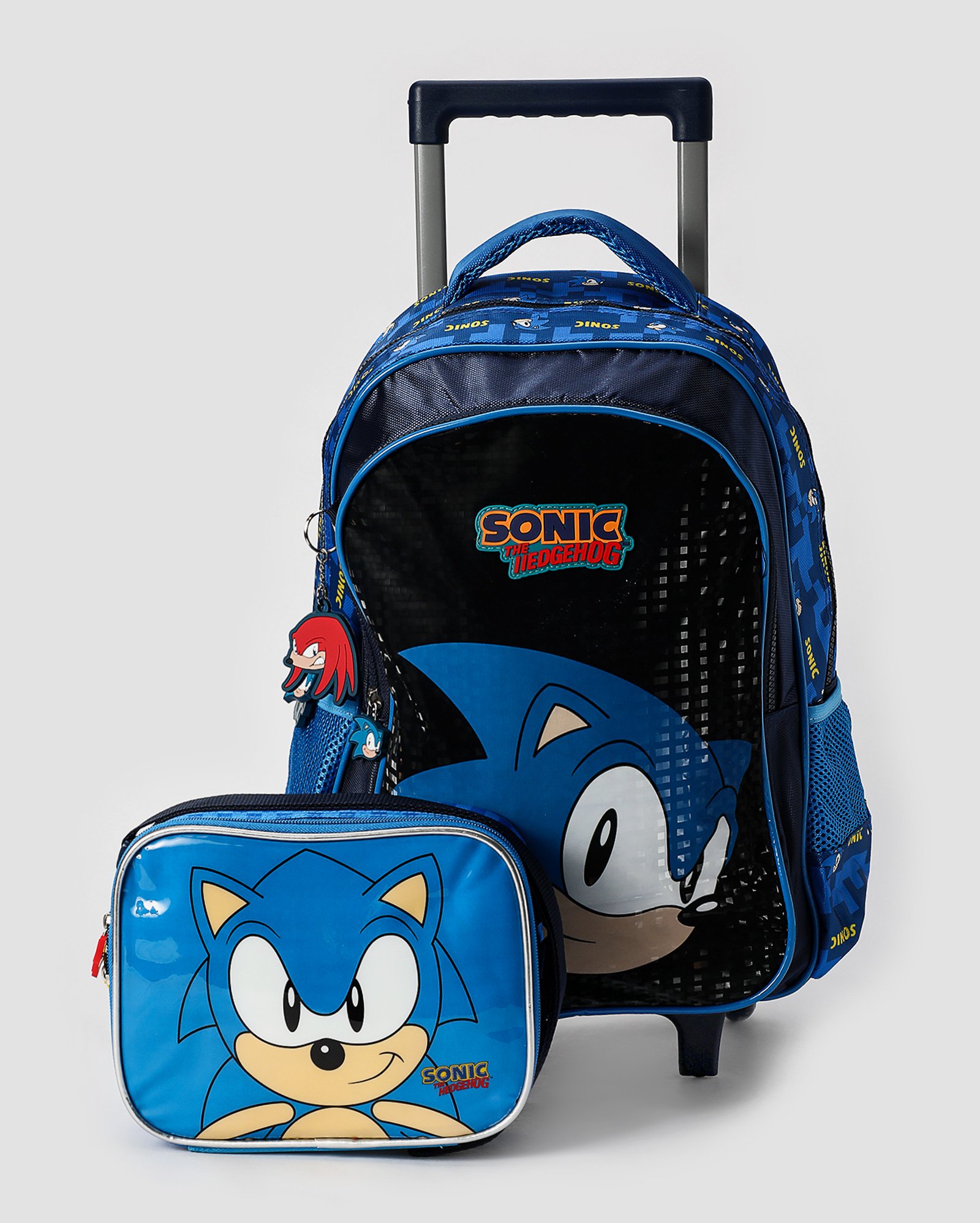 Kit escolar infantil 4 itens rodinha Sonic azul | SEGA