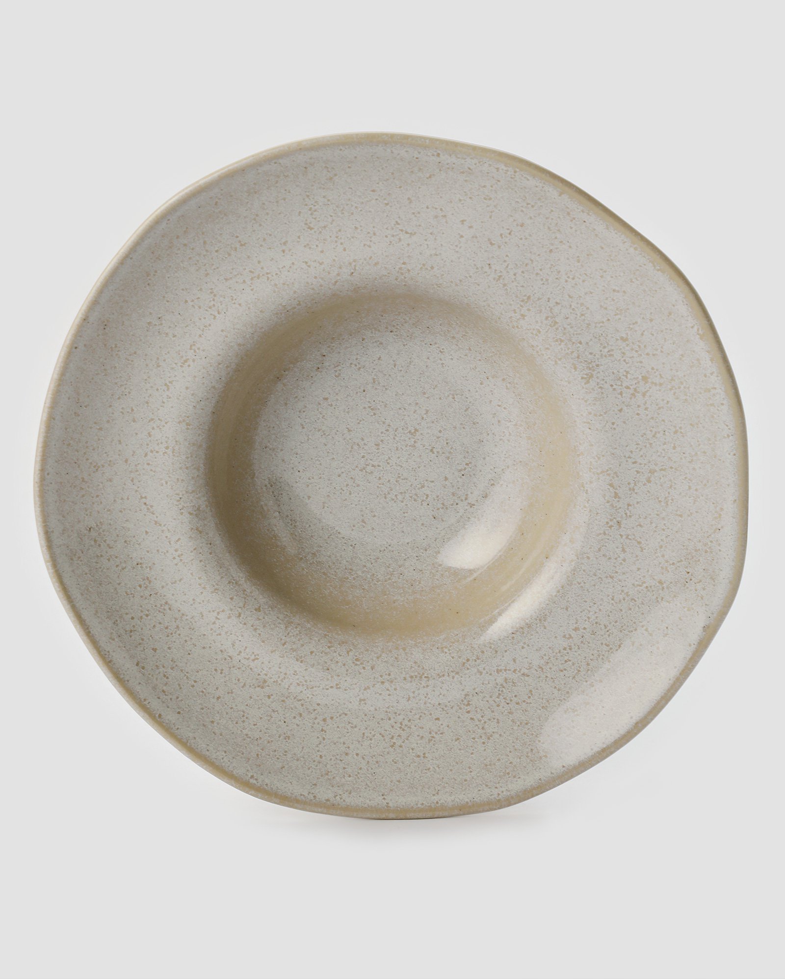 Conjunto prato fundo de massa 4 peças stoneware Latte 28cm cinza | Porto Brasil