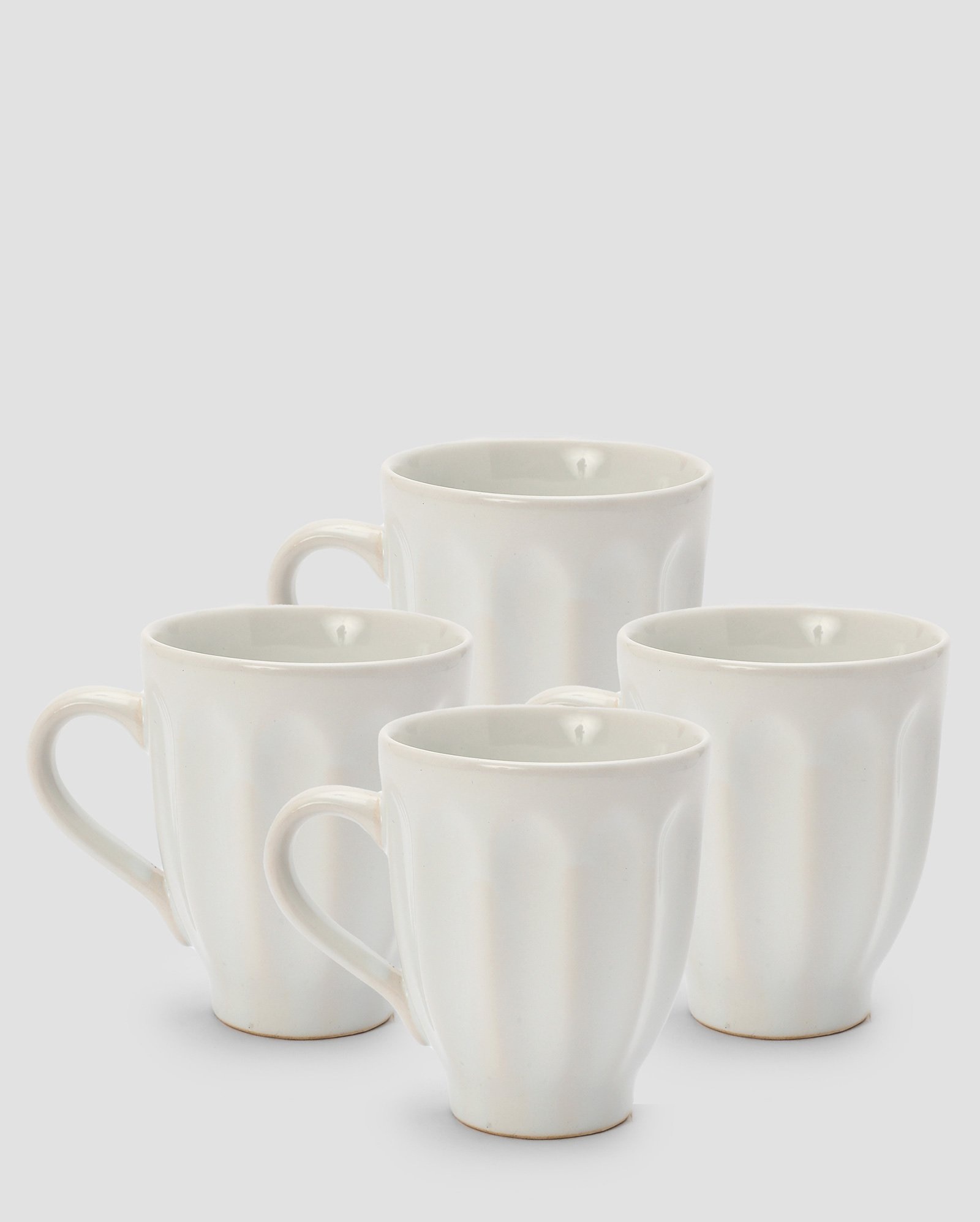 Conjunto caneca 4 peças de cerâmica básicos 280ml cada off-white | Casa Riachuelo