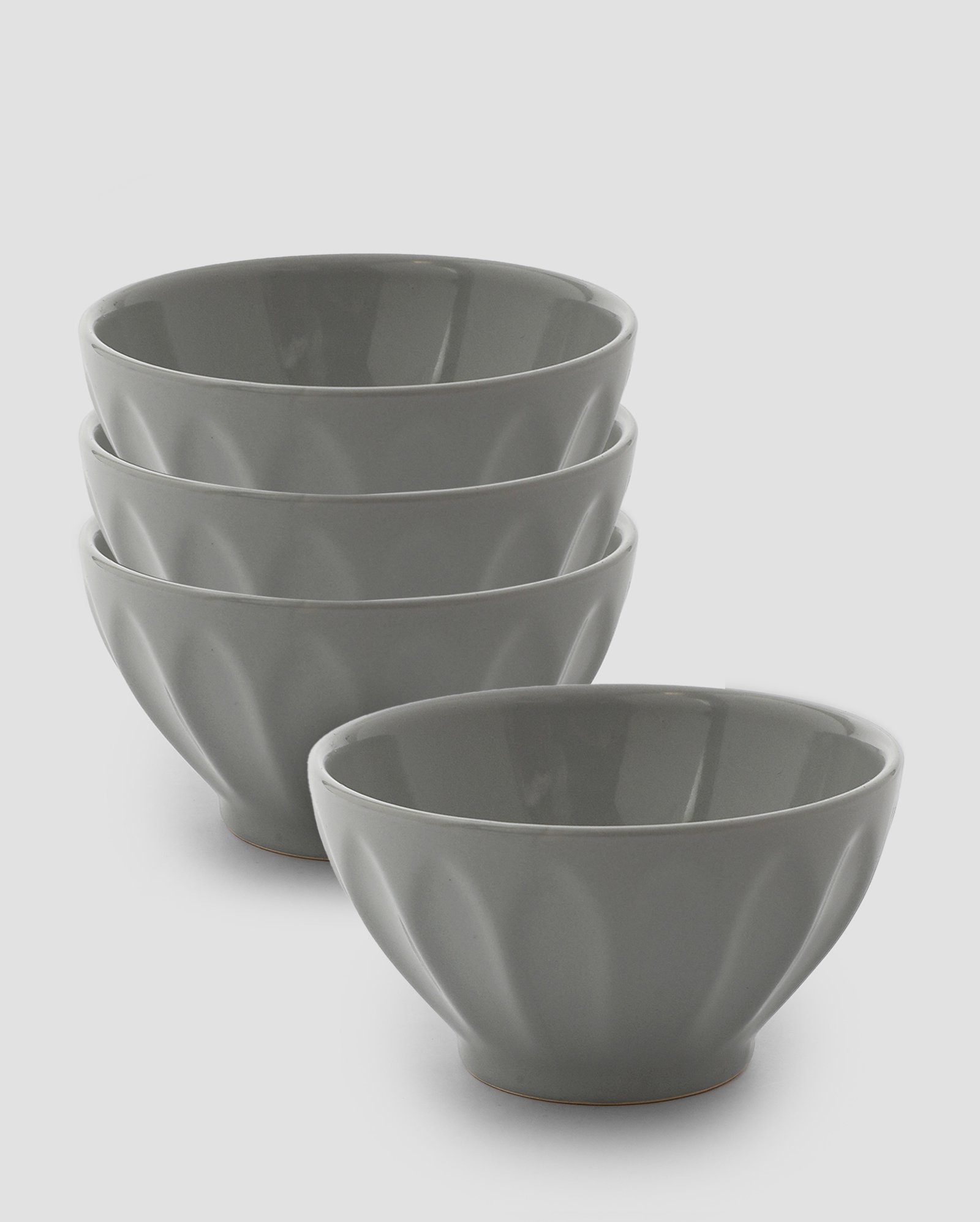 Conjunto bowl 4 peças de cerâmica básicos 14cm cada cinza | Casa Riachuelo