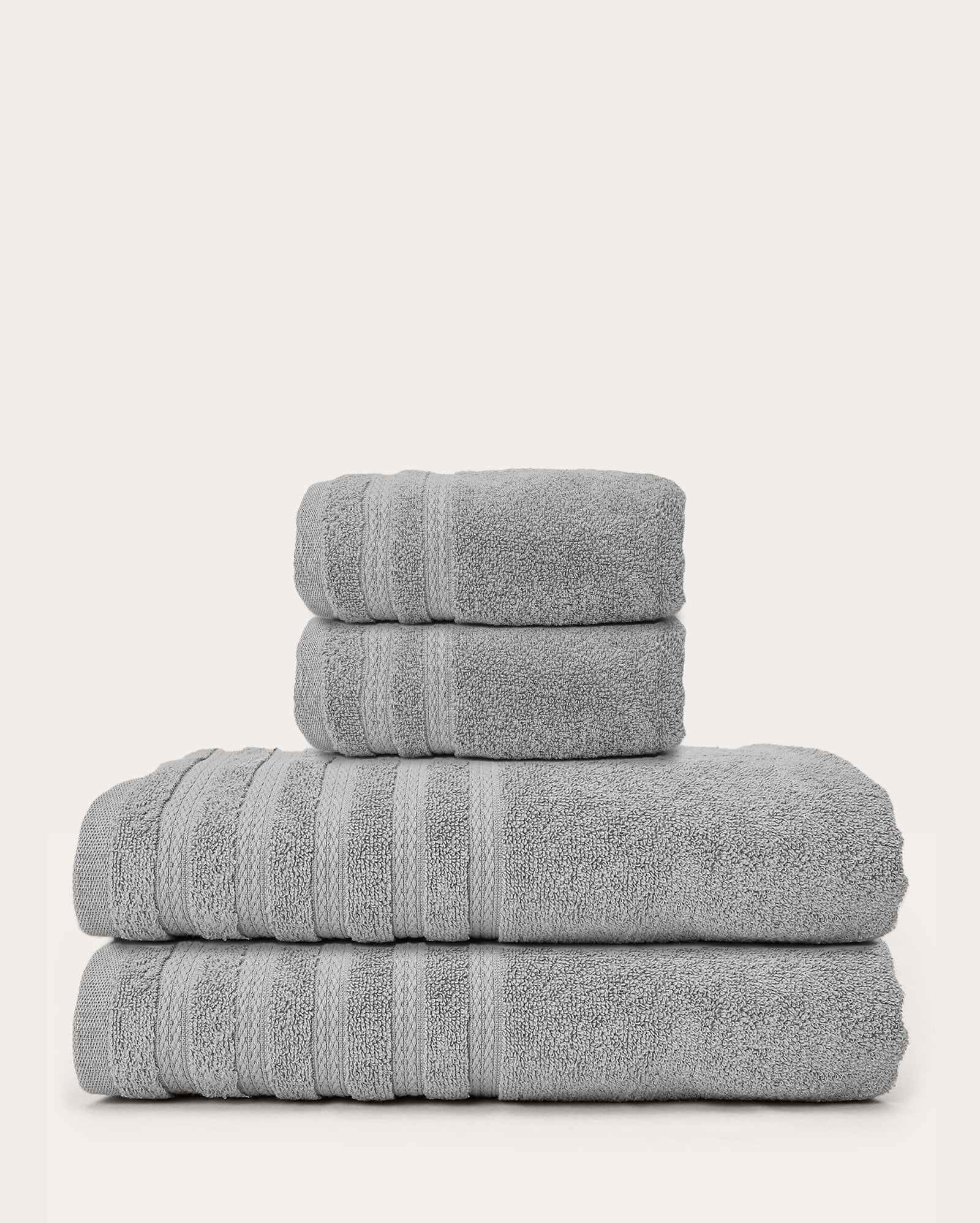 Kit toalha de banho 2 peças + toalha de rosto 2 peças Eloa extra soft cinza | Buddemeyer