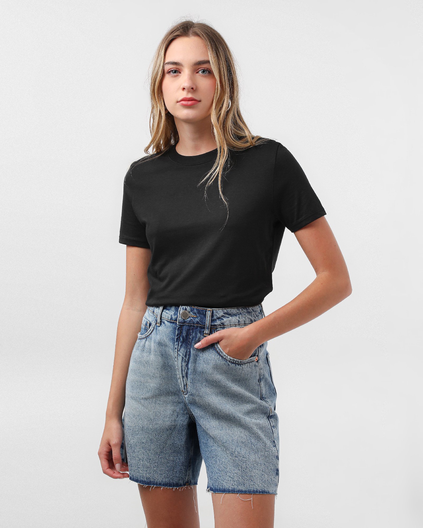 Kit camiseta feminina 2 peças Anelize algodão peruano manga curta | Pool Premium