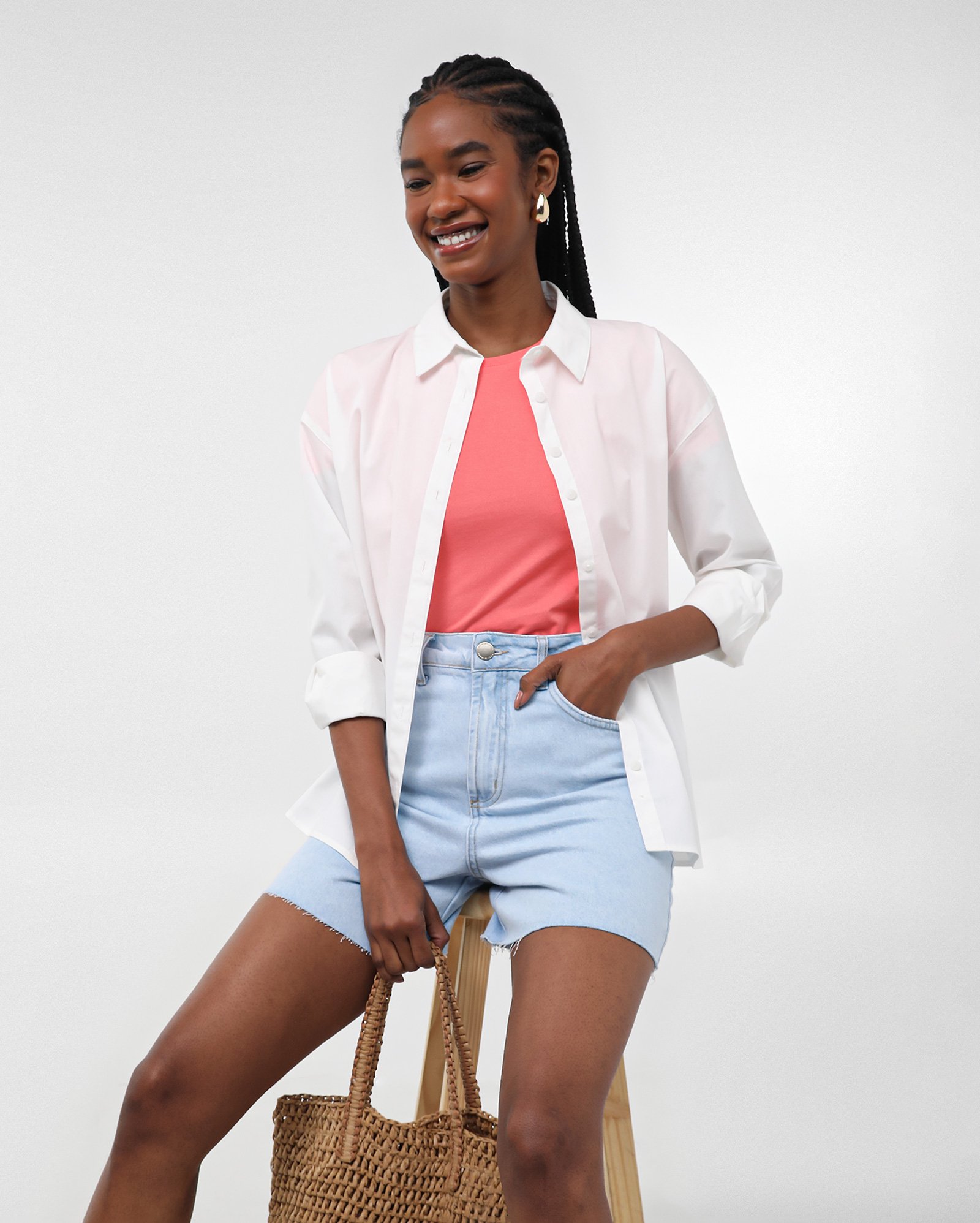Kit camiseta feminina 3 peças de algodão | Pool Basics