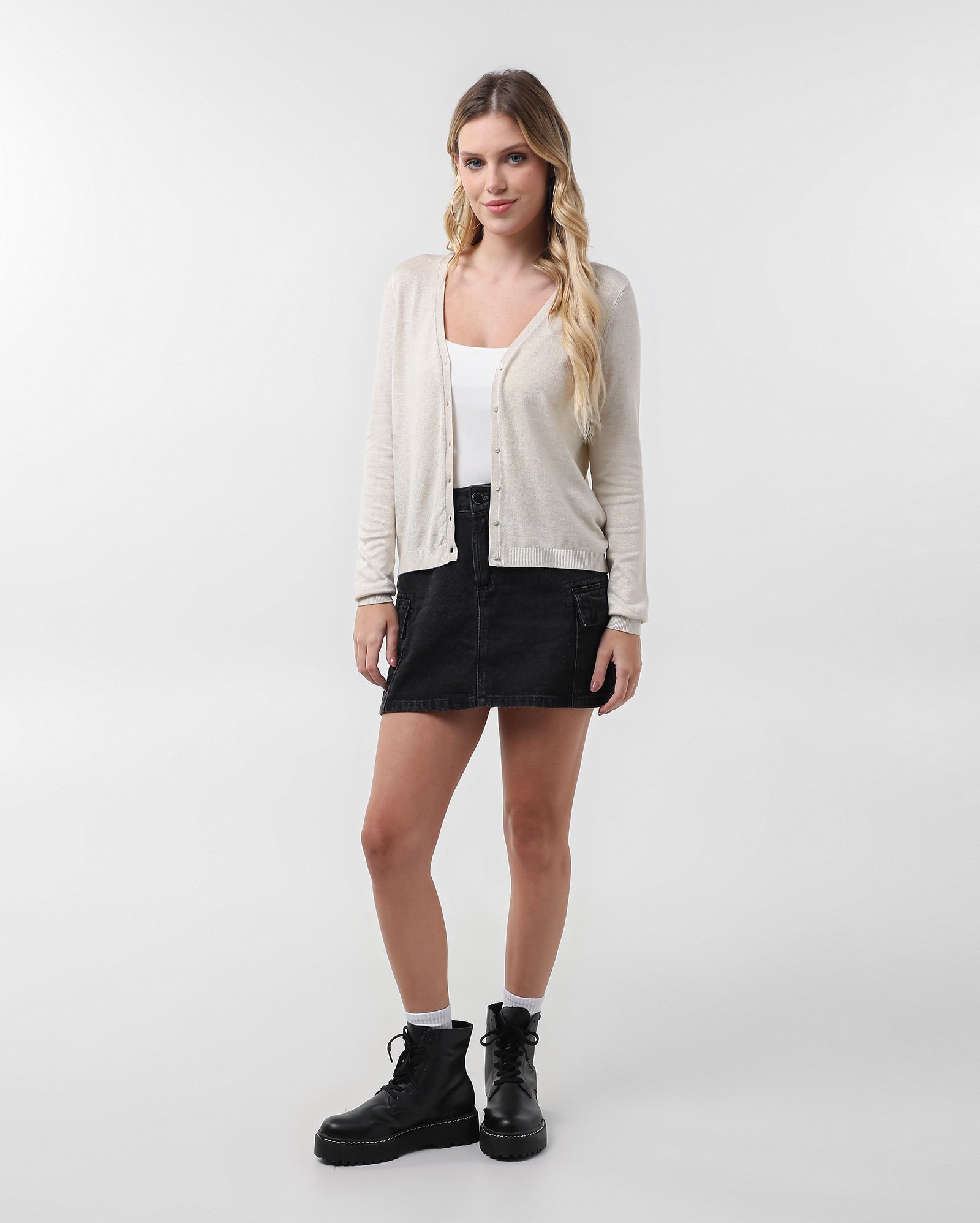 Riachuelo | Kit cardigan feminino 2 peças tricot decote V com