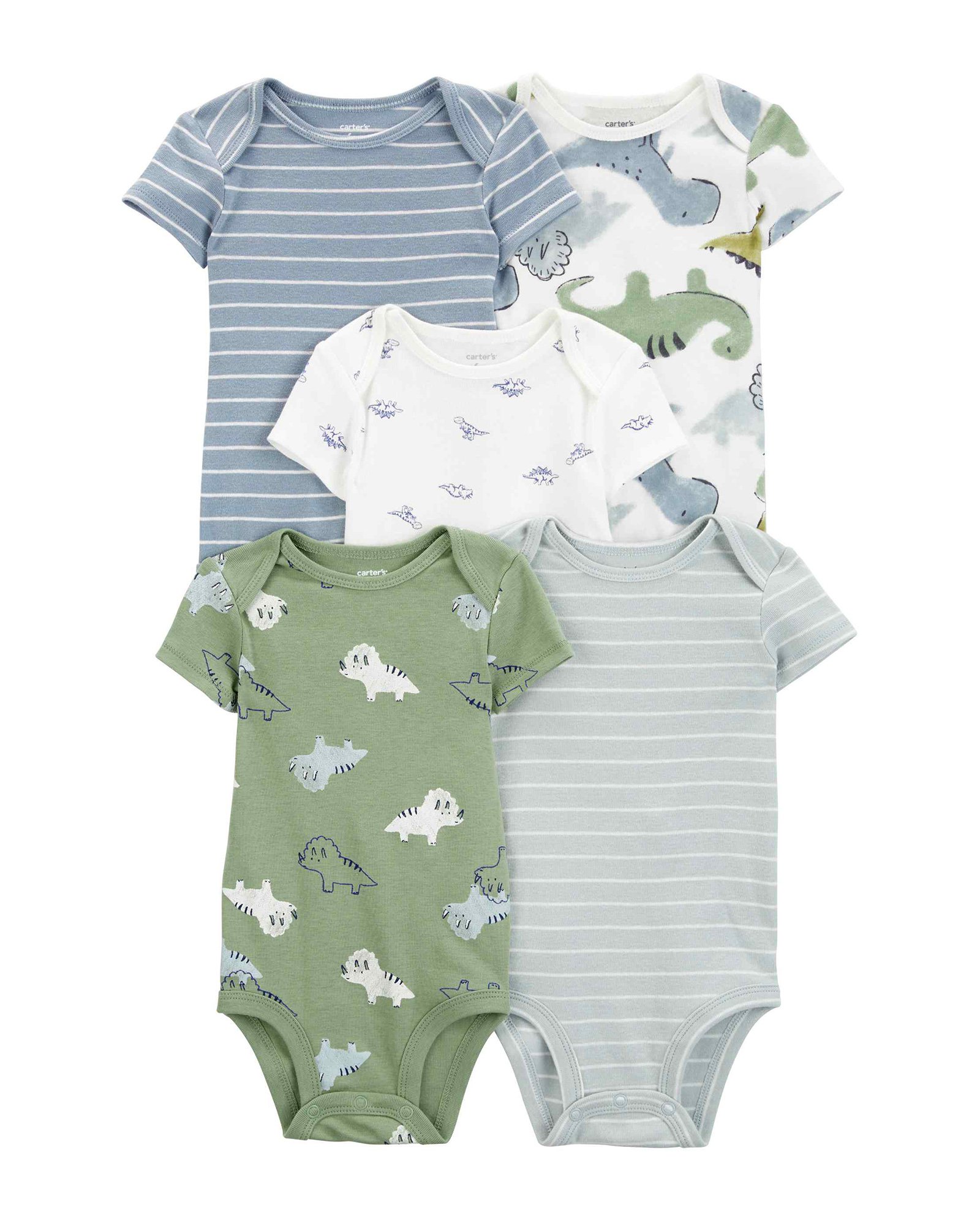 Enxoval bebê conjunto longo 7 peças dino com elástico multicor | Carter ...