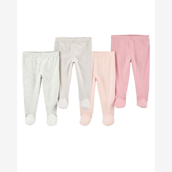 Enxoval bebê 4 peças cós elástico liso e listrado multicor | Carter's