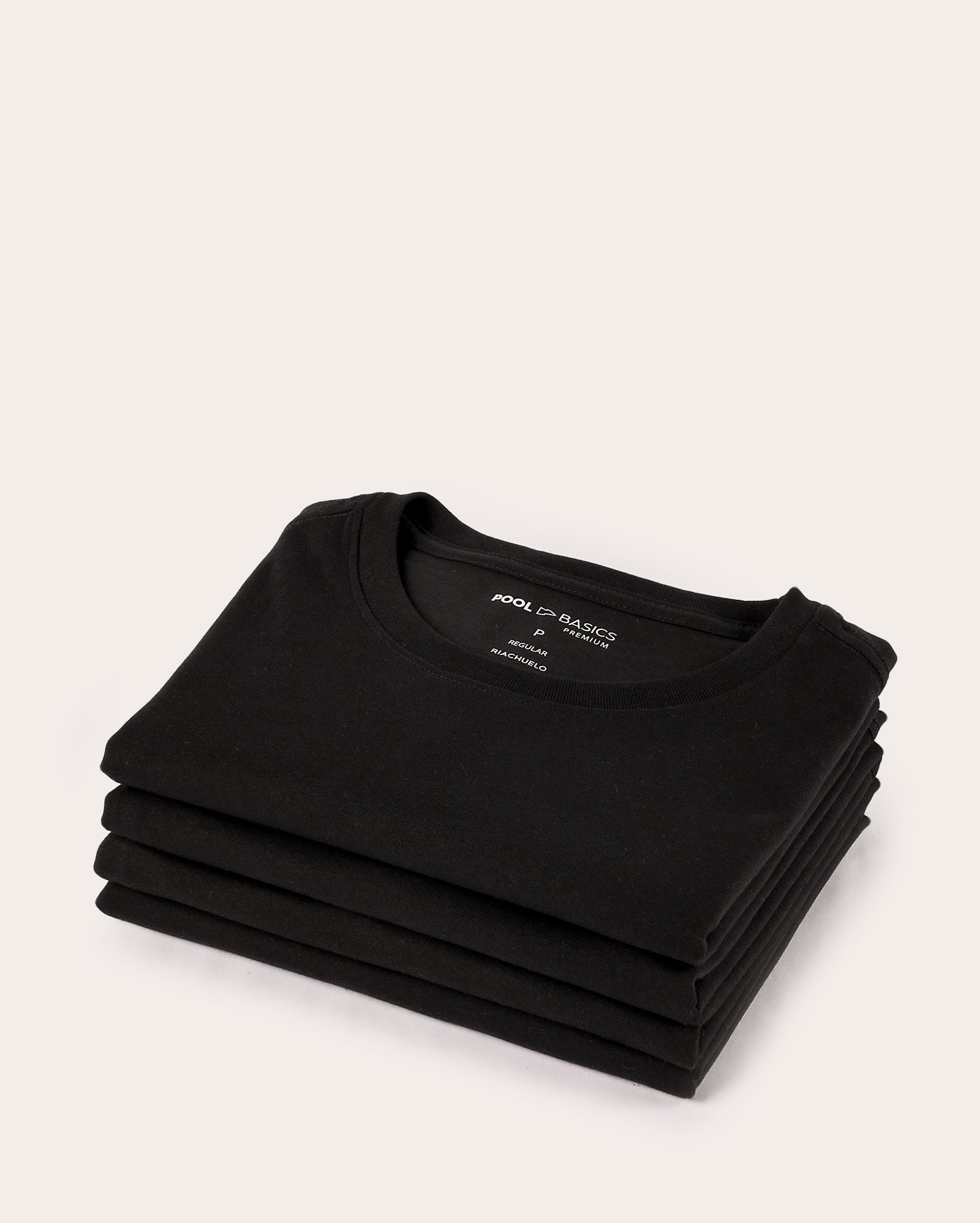 Kit camiseta masculina 4 peças algodão peruano preta
