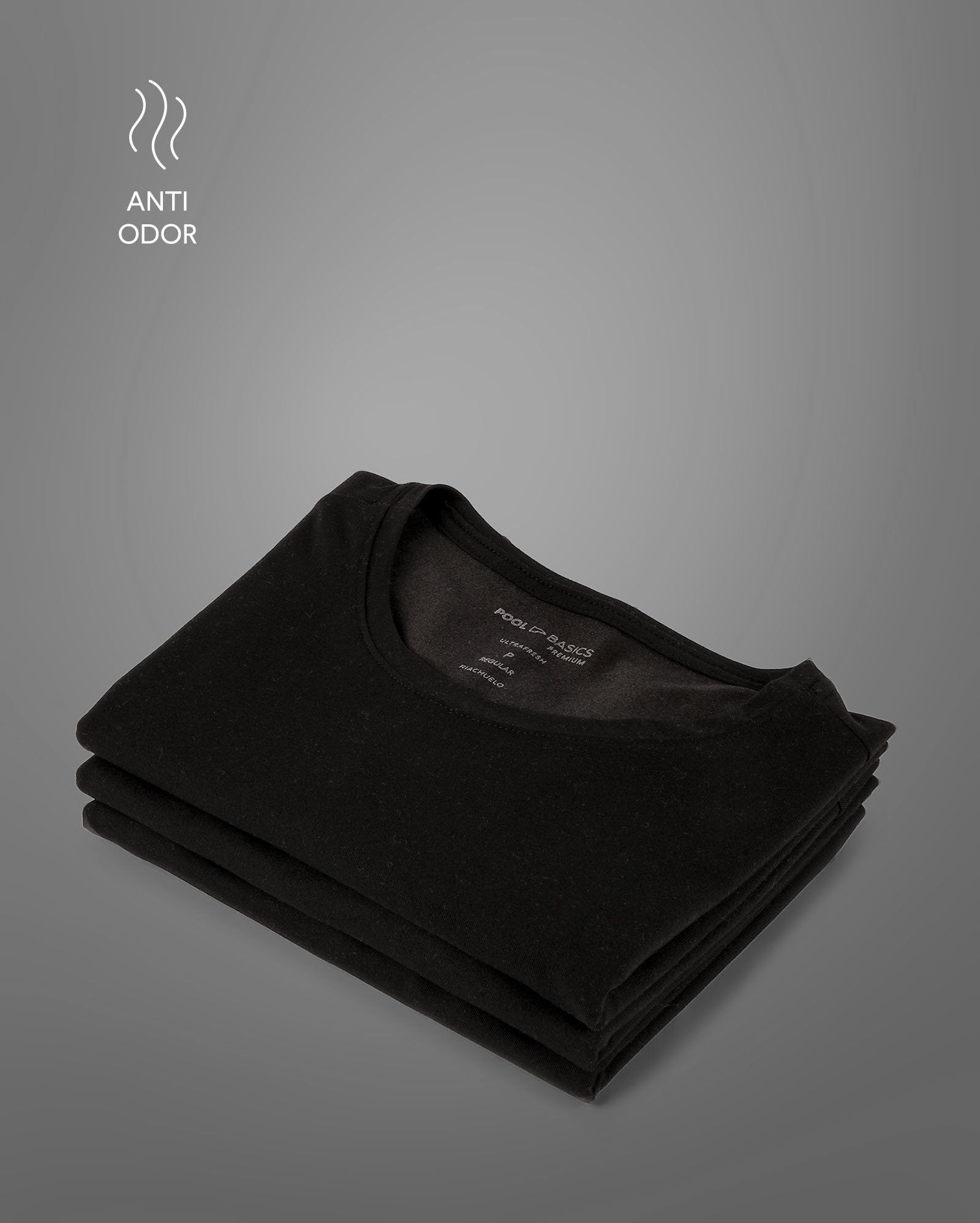 Kit camiseta masculina Tech UltraFresh 3 peças preto