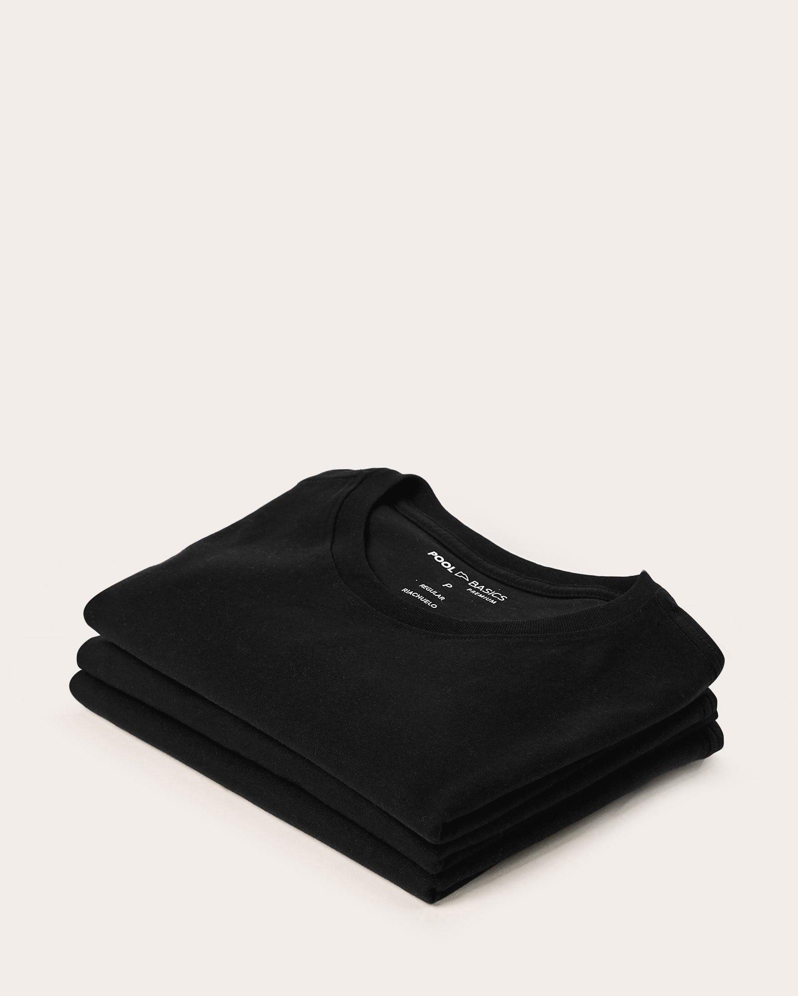 Kit camiseta masculina 3 peças algodão peruano preta