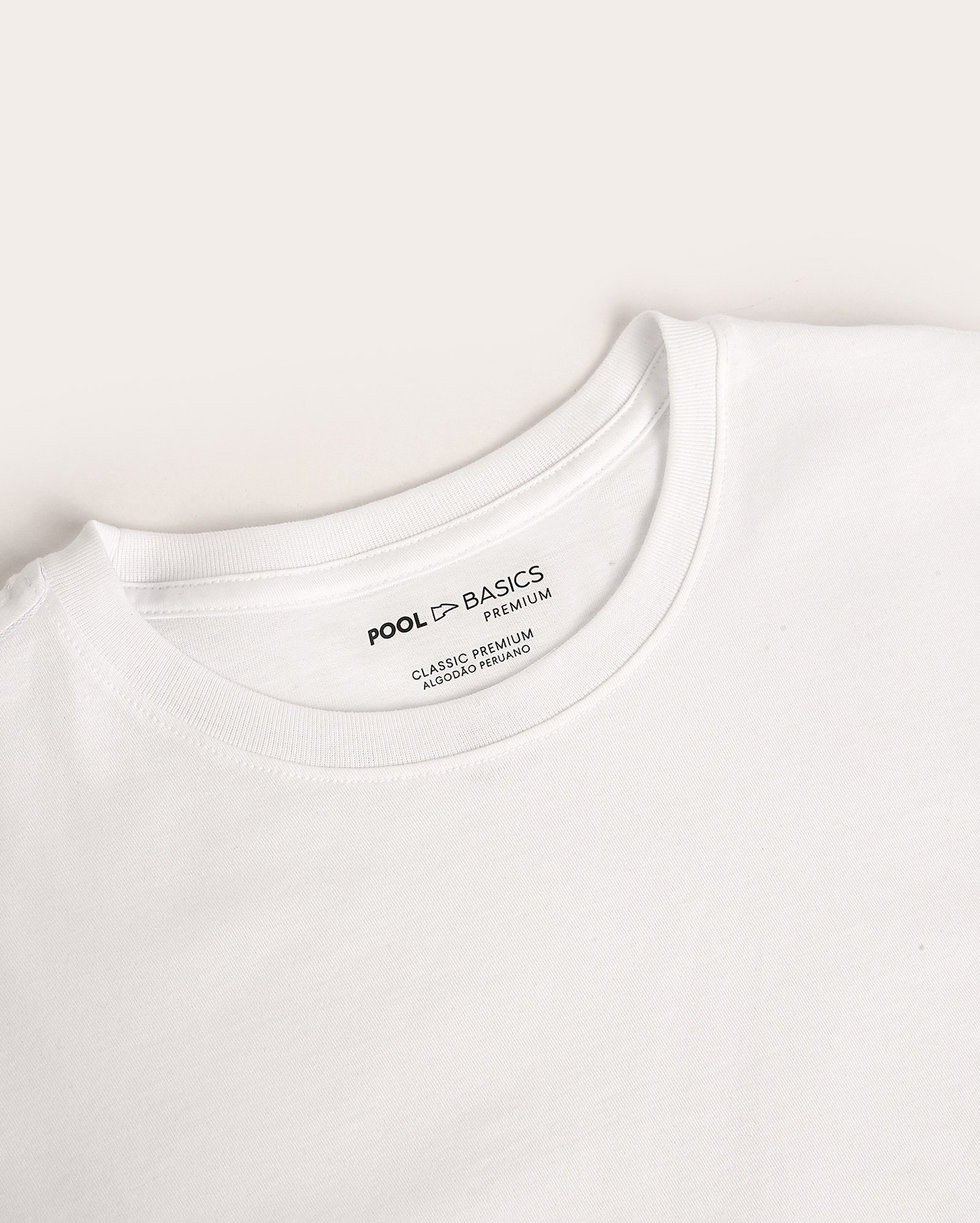 Kit camiseta masculina 3 peças algodão peruano branca
