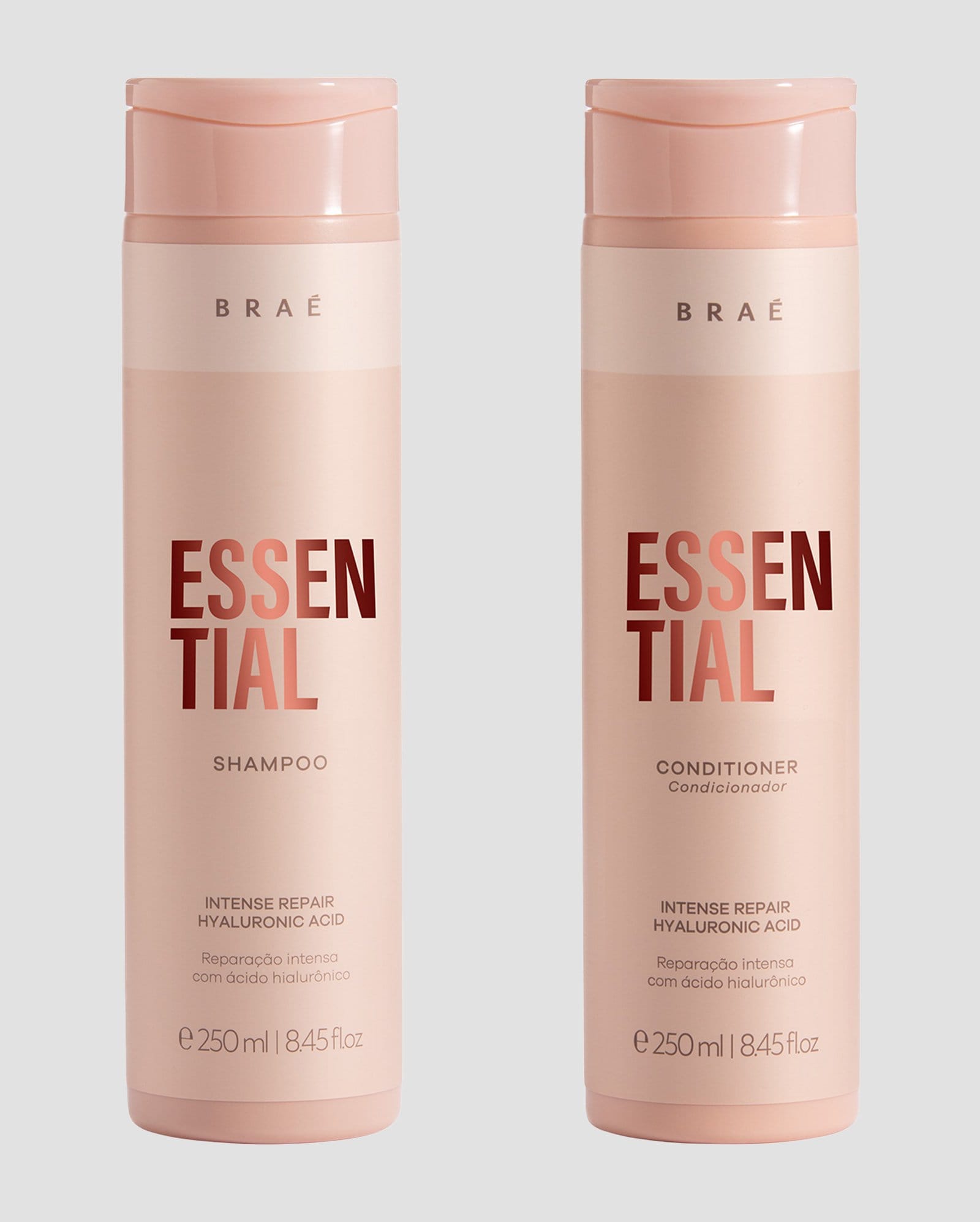 Kit shampoo 250ml + condicionador Essential hidratação e reparação 250ml | Braé