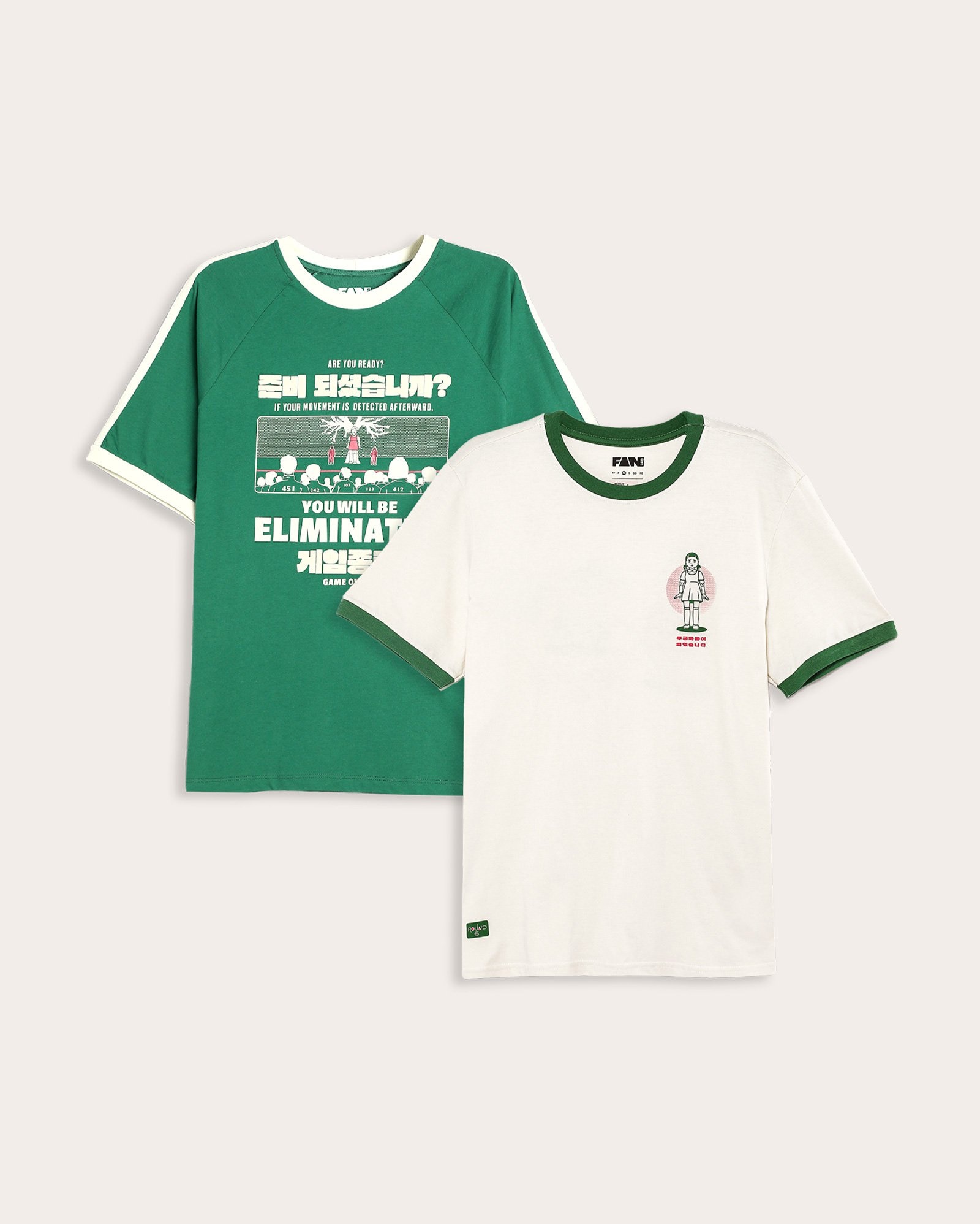 Kit camiseta masculina 2 peças Netflix Round 6 multicor | FANLAB