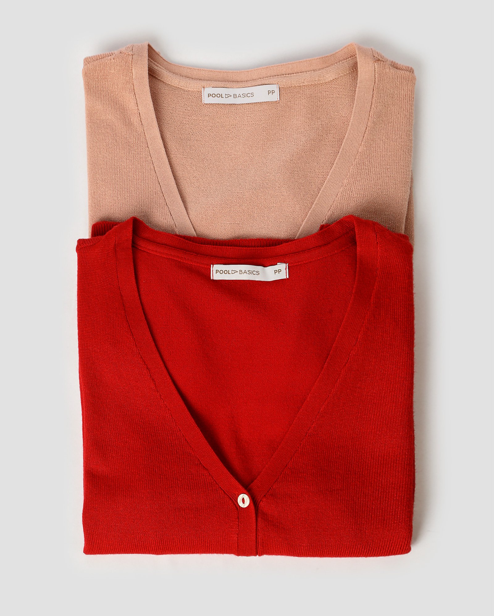 Kit cardigan feminino 2 peças tricot decote V com botão | Pool Basics