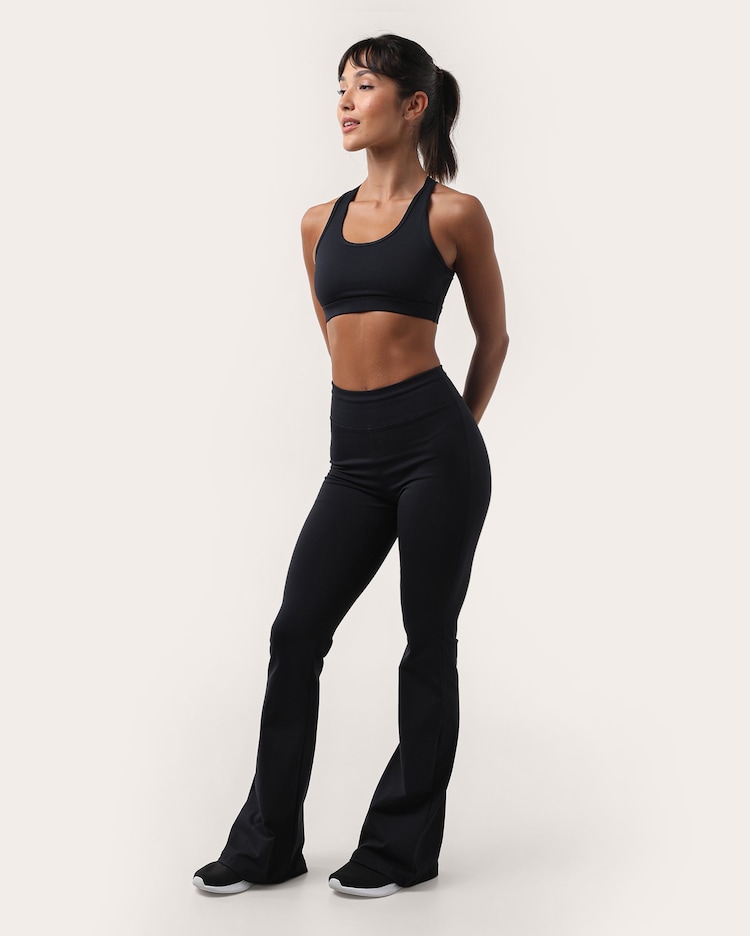 Kit calça esportiva feminina 2 peças flare em poliamida preta | Body Work – P – Body Work - Imagem 3