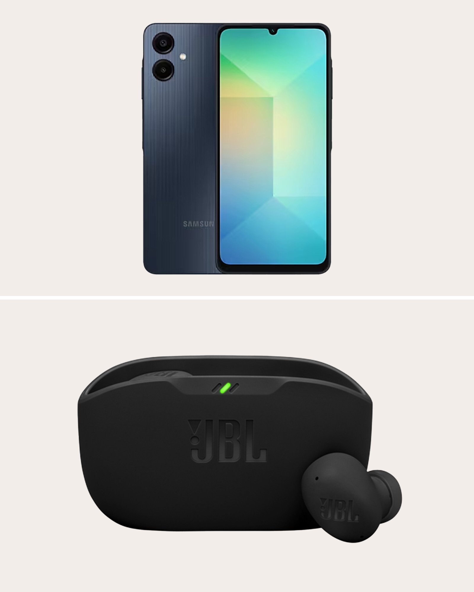 Kit smartphone Galaxy A06 128GB 4G azul + smartwatch Galaxy Fit3 display 1.6 grafite | Samsung