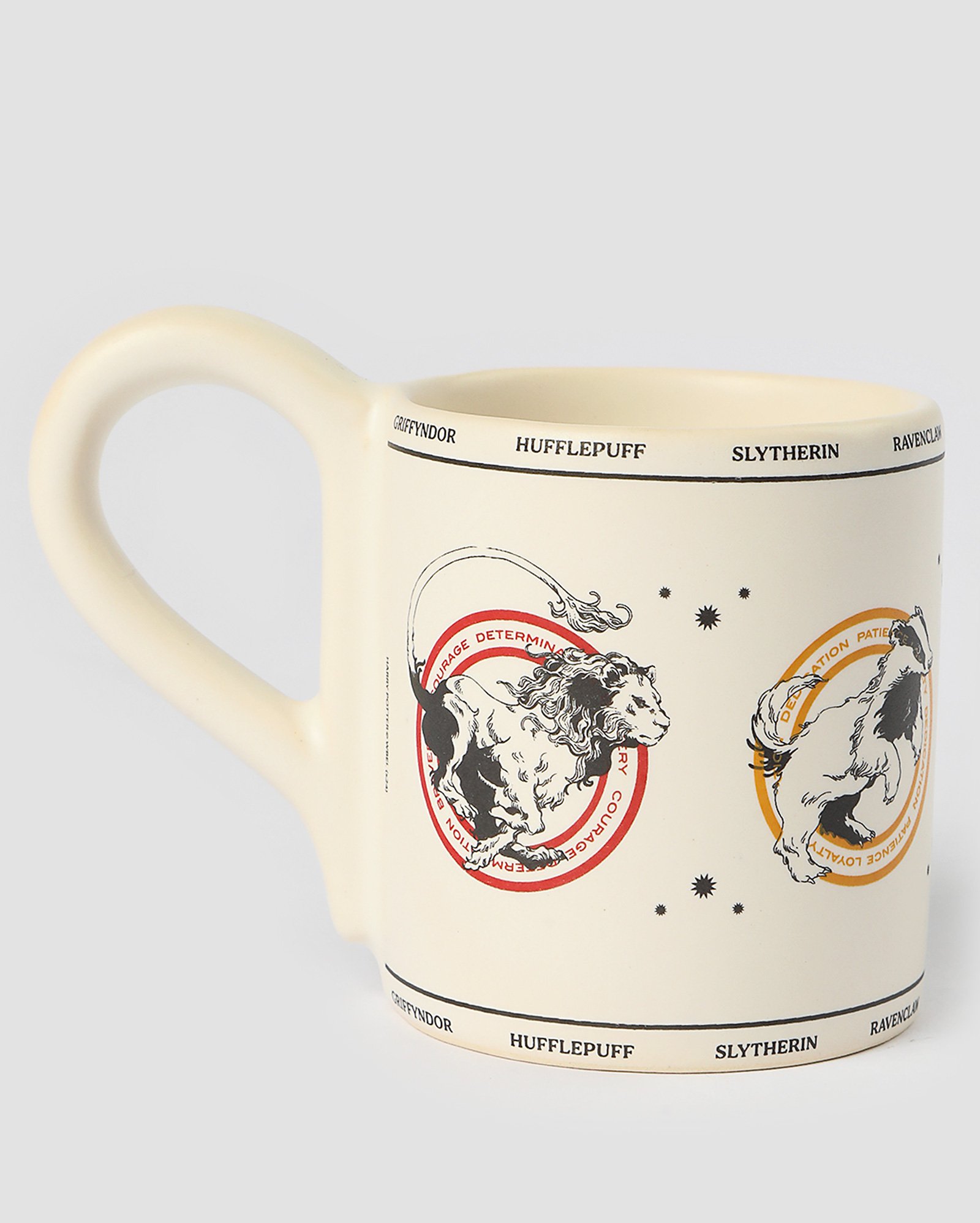 Conjunto caneca 210ml + prato de sobremesa Harry Potter Grifinória 20cm bege | Casa Riachuelo