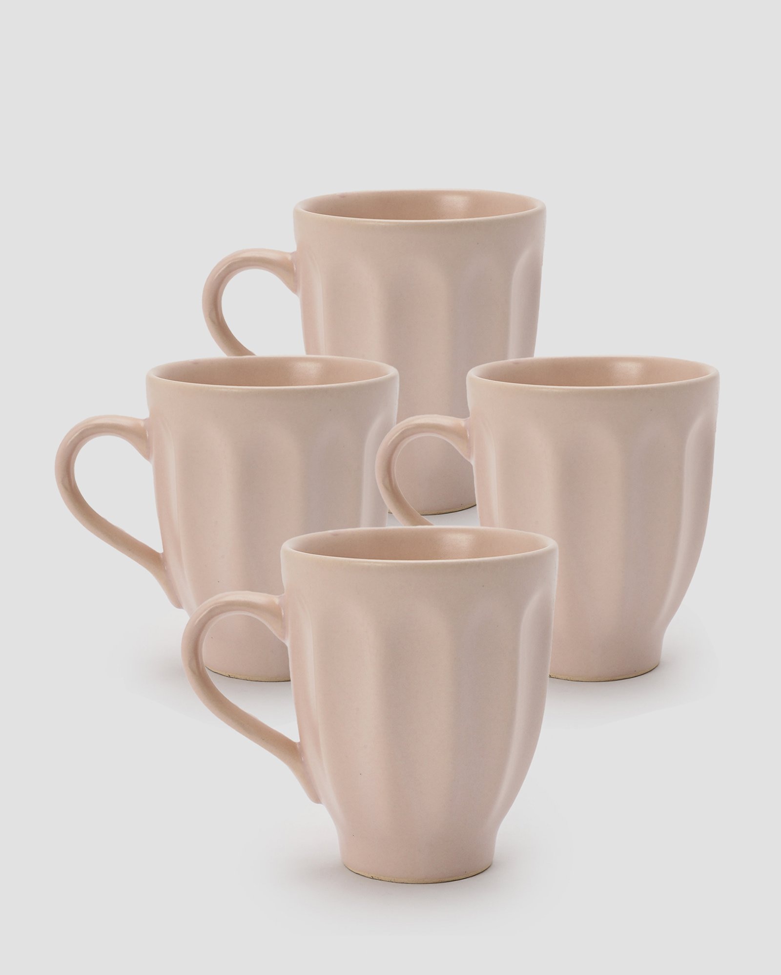 Conjunto caneca 4 peças de cerâmica básicos 280ml rosa | Casa Riachuelo